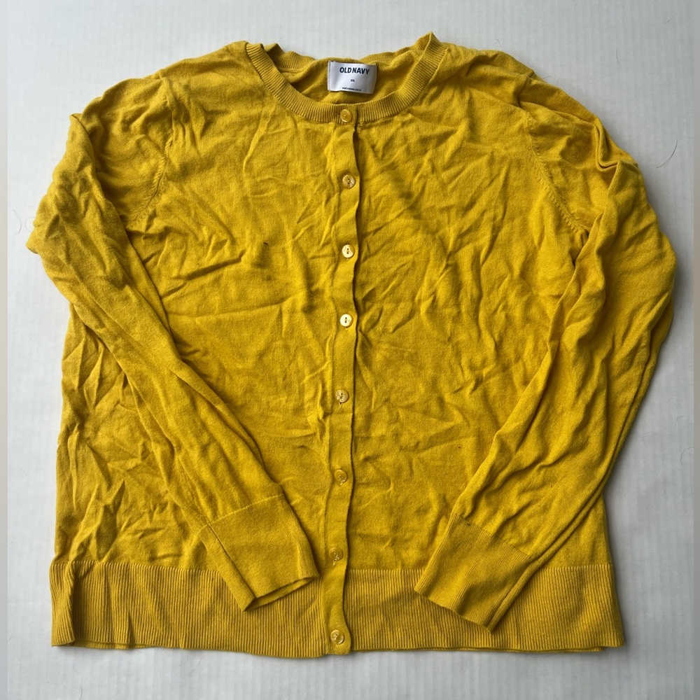 Old Navy Button Down Cardigan : Yellow : Size XXL